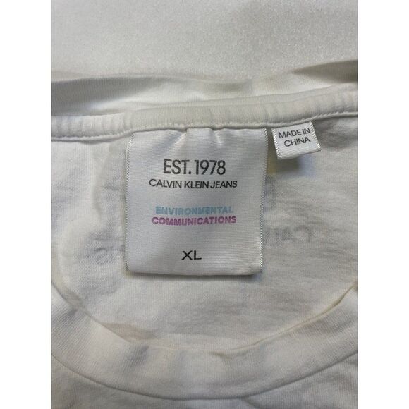 Calvin Klein Jeans Environmental Communications T-shirt Men XL White - Picture 7 of 8